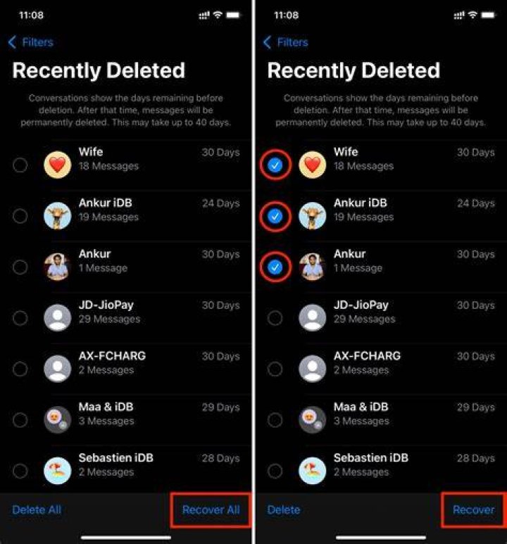 How can I read my husbands deleted iPhone messages?
